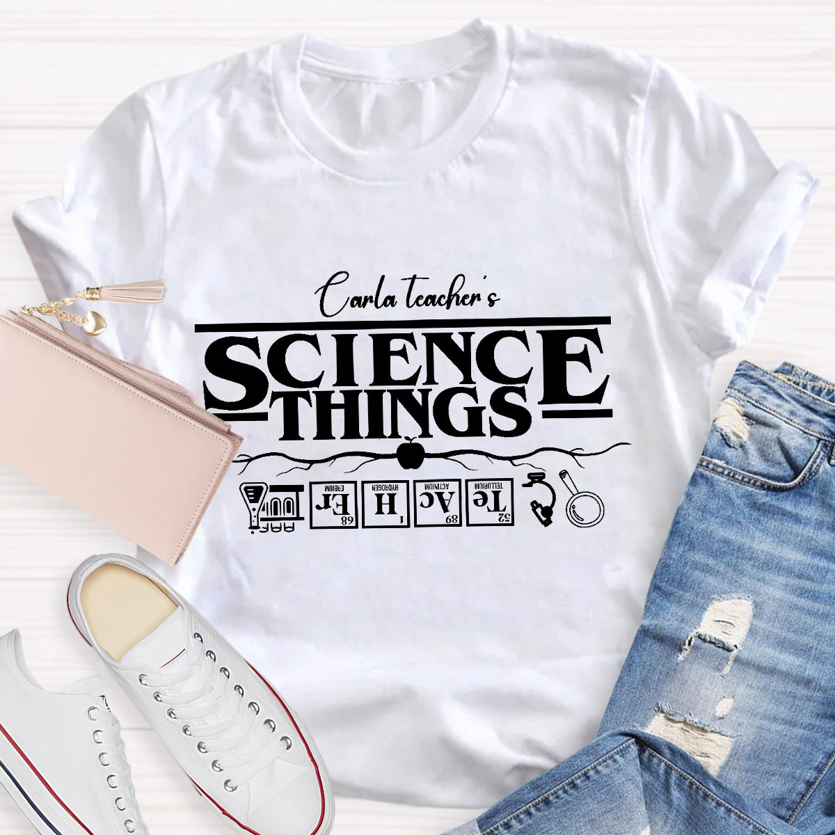 Personalized Name Teacher 's Science Things T-Shirt