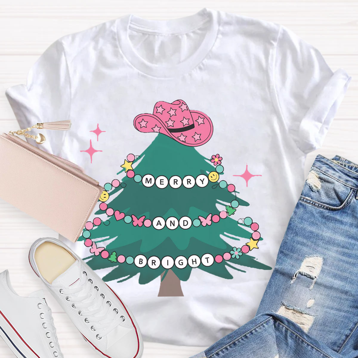 Merry And Bright Teacher T-Shirt