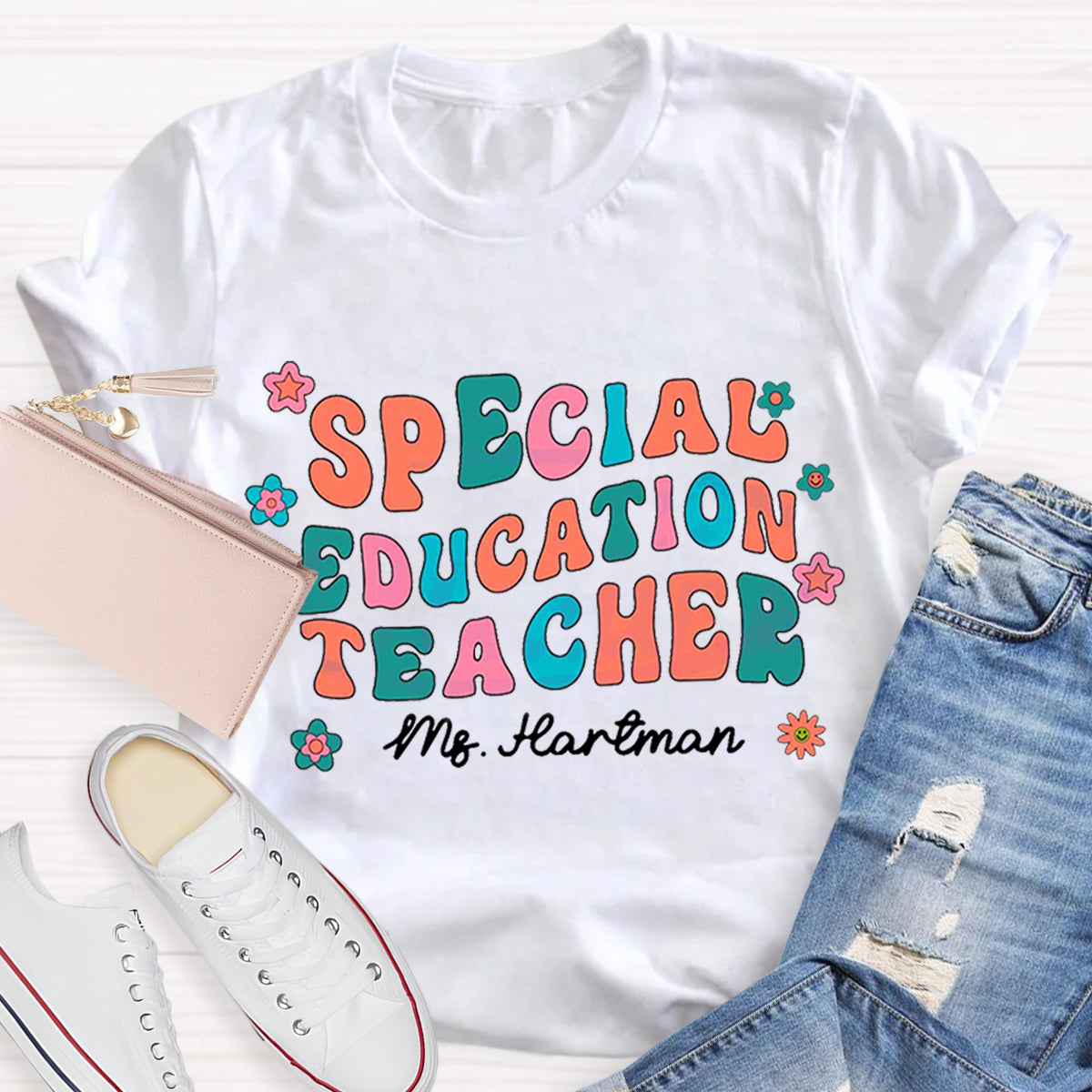 Personalized Special Education Teacher Name T-Shirt