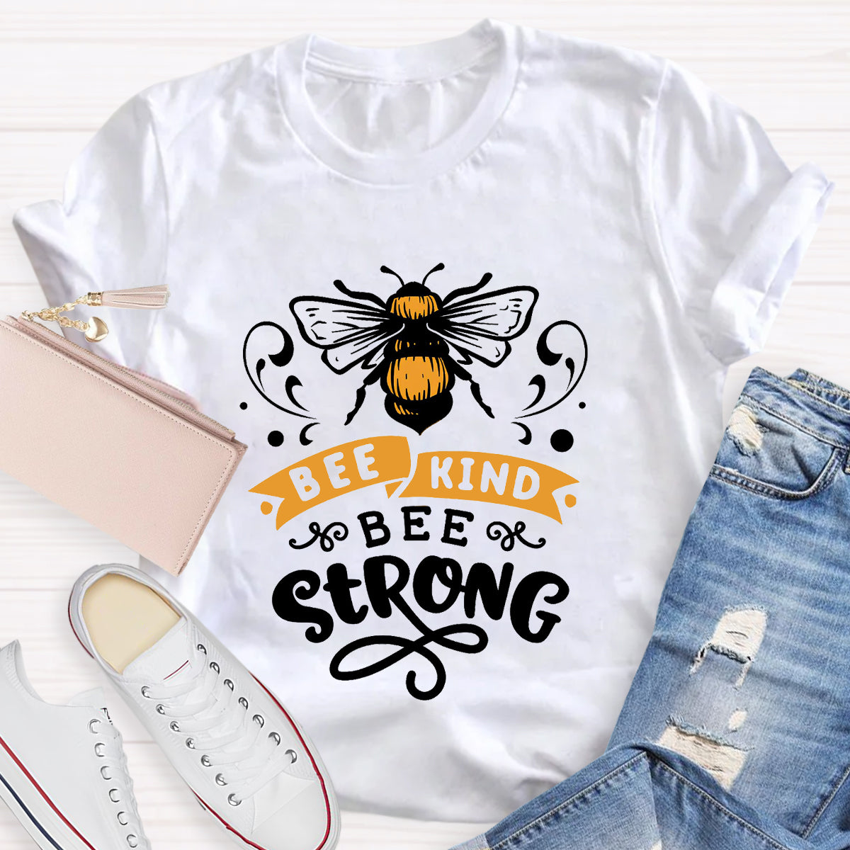 Bee Kind Bee Strong Teacher T-Shirt