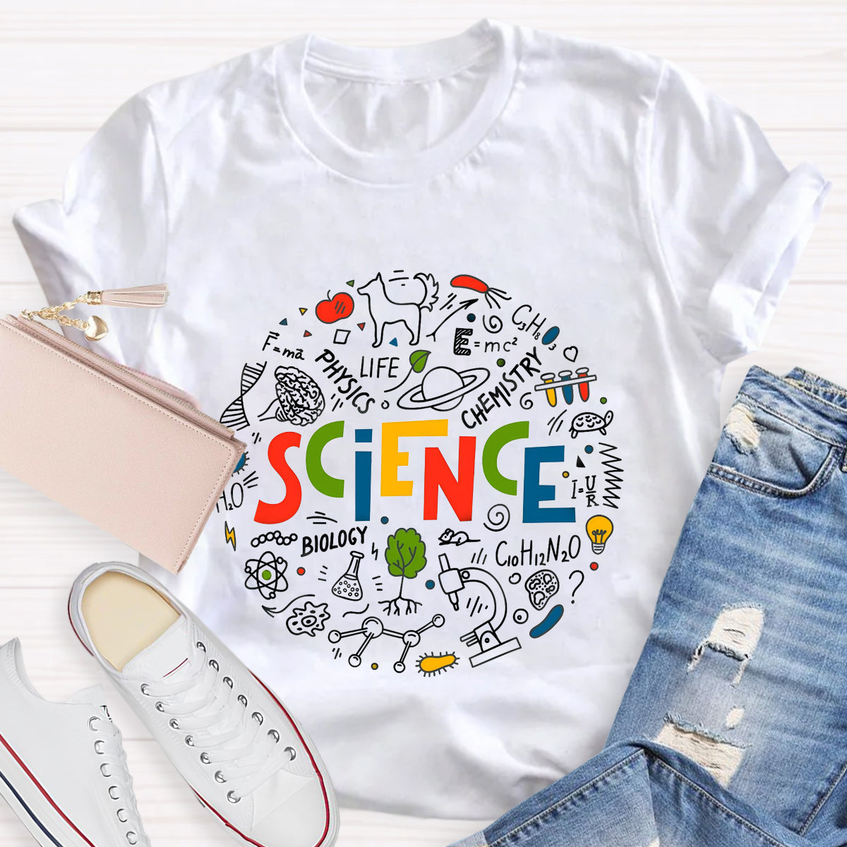 Science Chemistry Education Circle Teacher T-Shirt