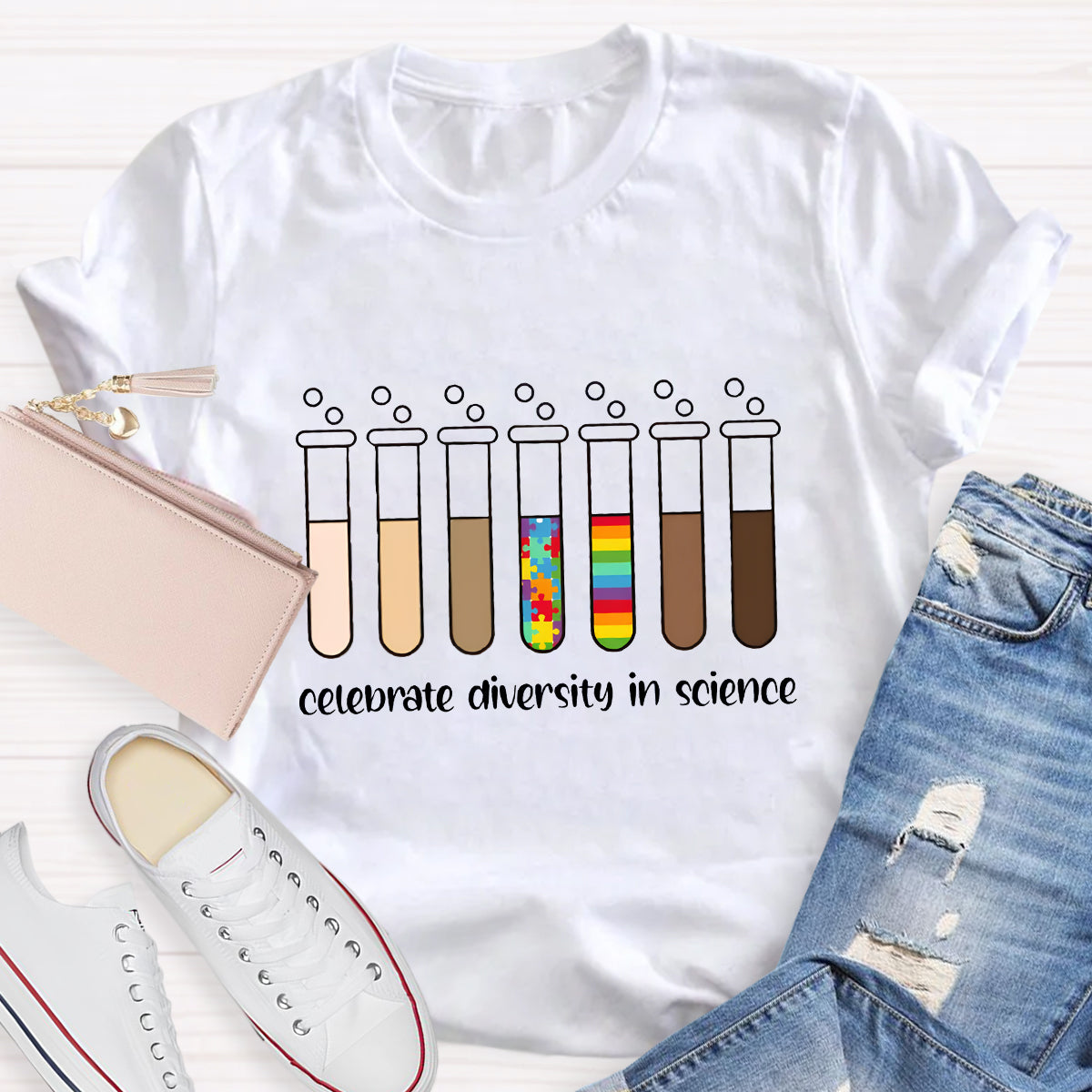 Celebrate Diversity In Science Teacher T-Shirt