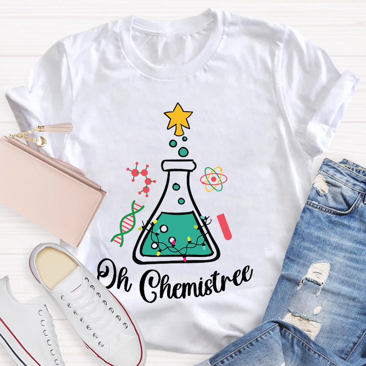 Oh Chemistree Teacher Christmas T-Shirt