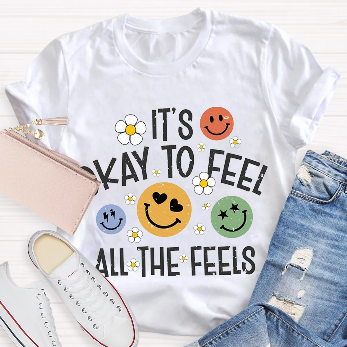 It‘s Ok To Feel All The Feels Cute Teacher T-Shirt