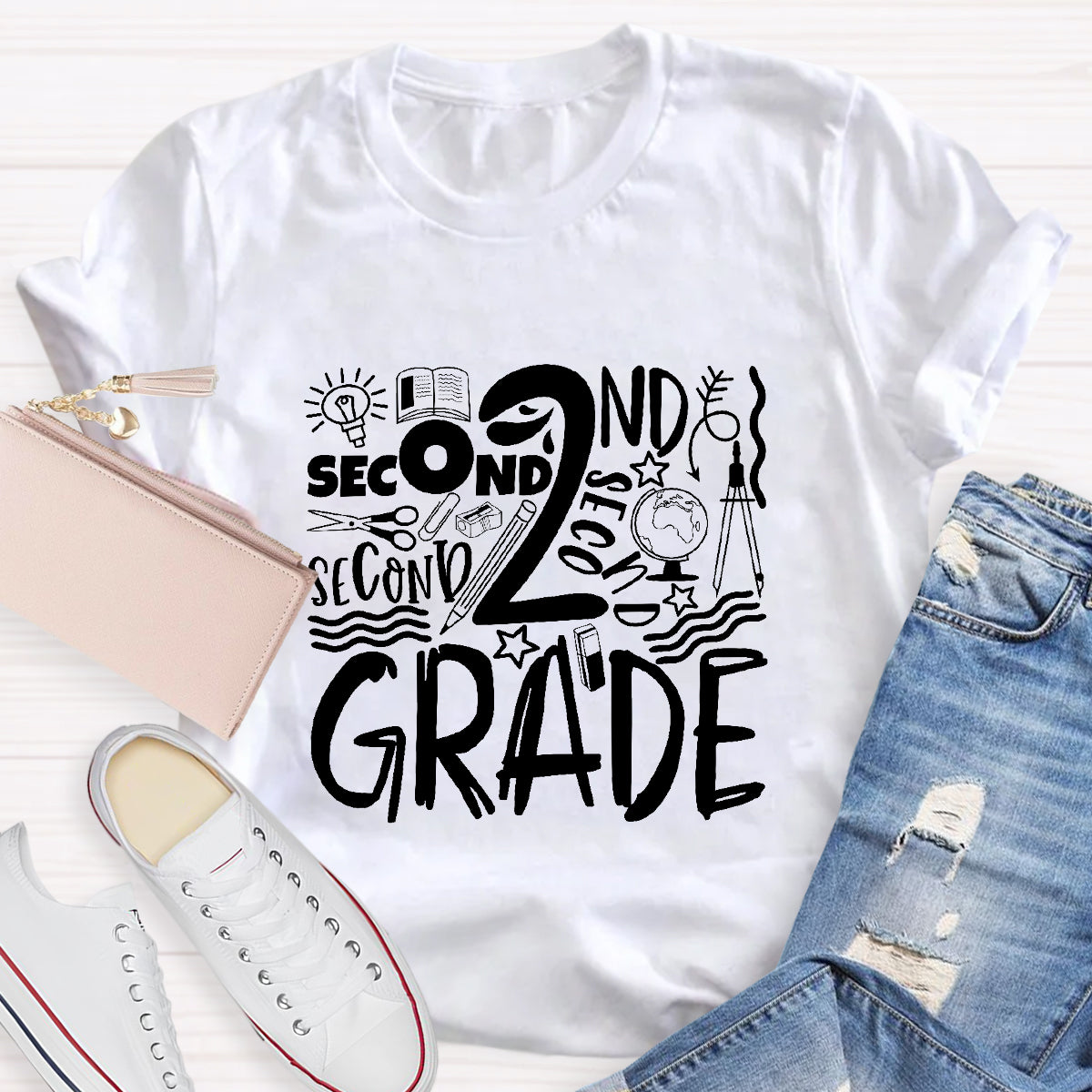 Personalized Grade Second Teacher T-Shirt