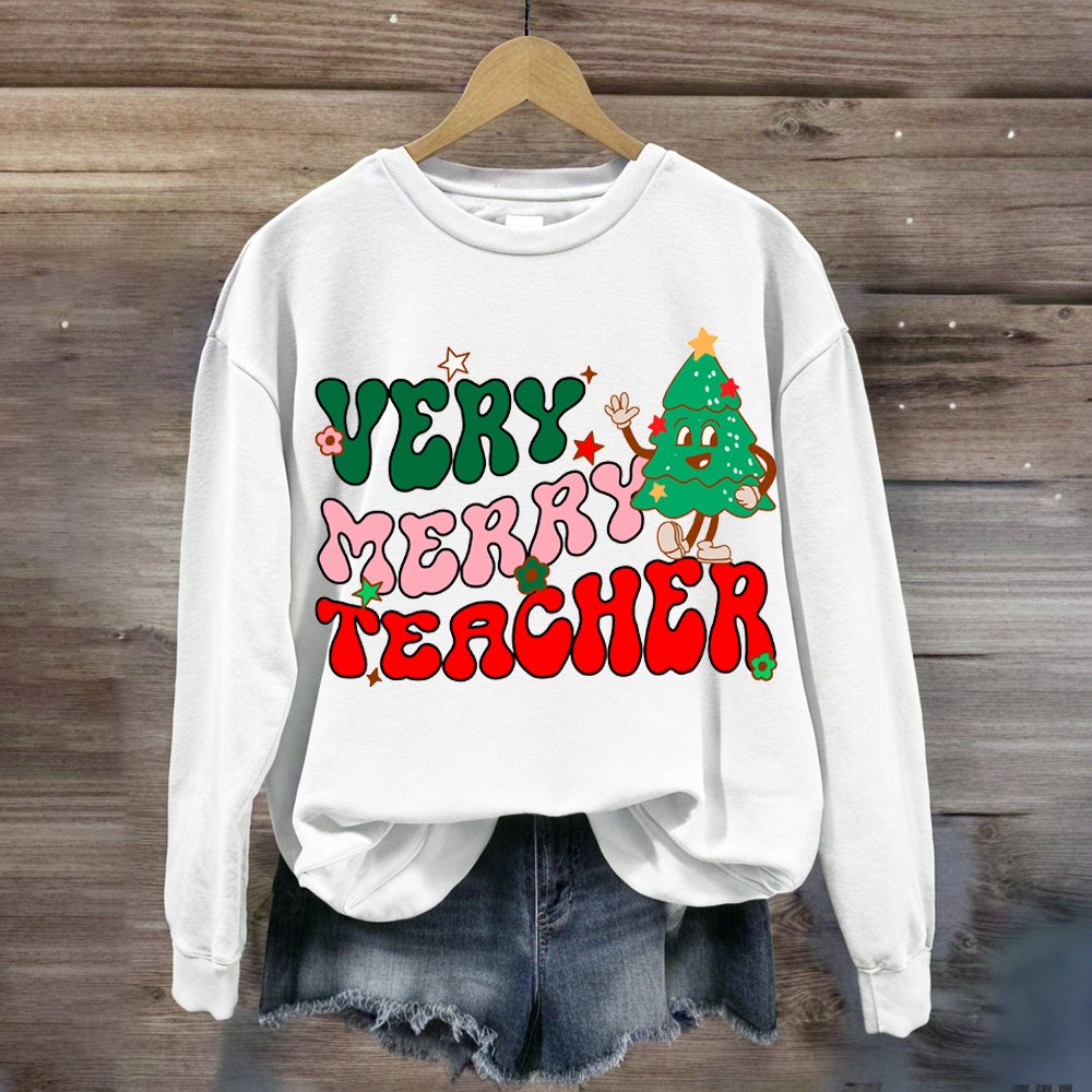 Very Merry Christmas Teacher Sweatshirt