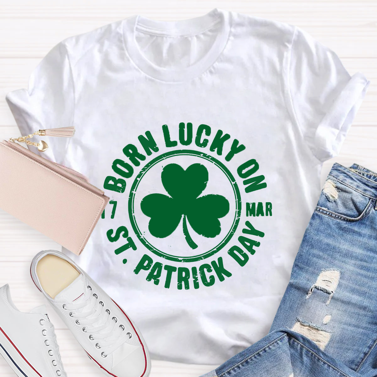 Born Lucky On 3.17 St. Patrick Day T-Shirt