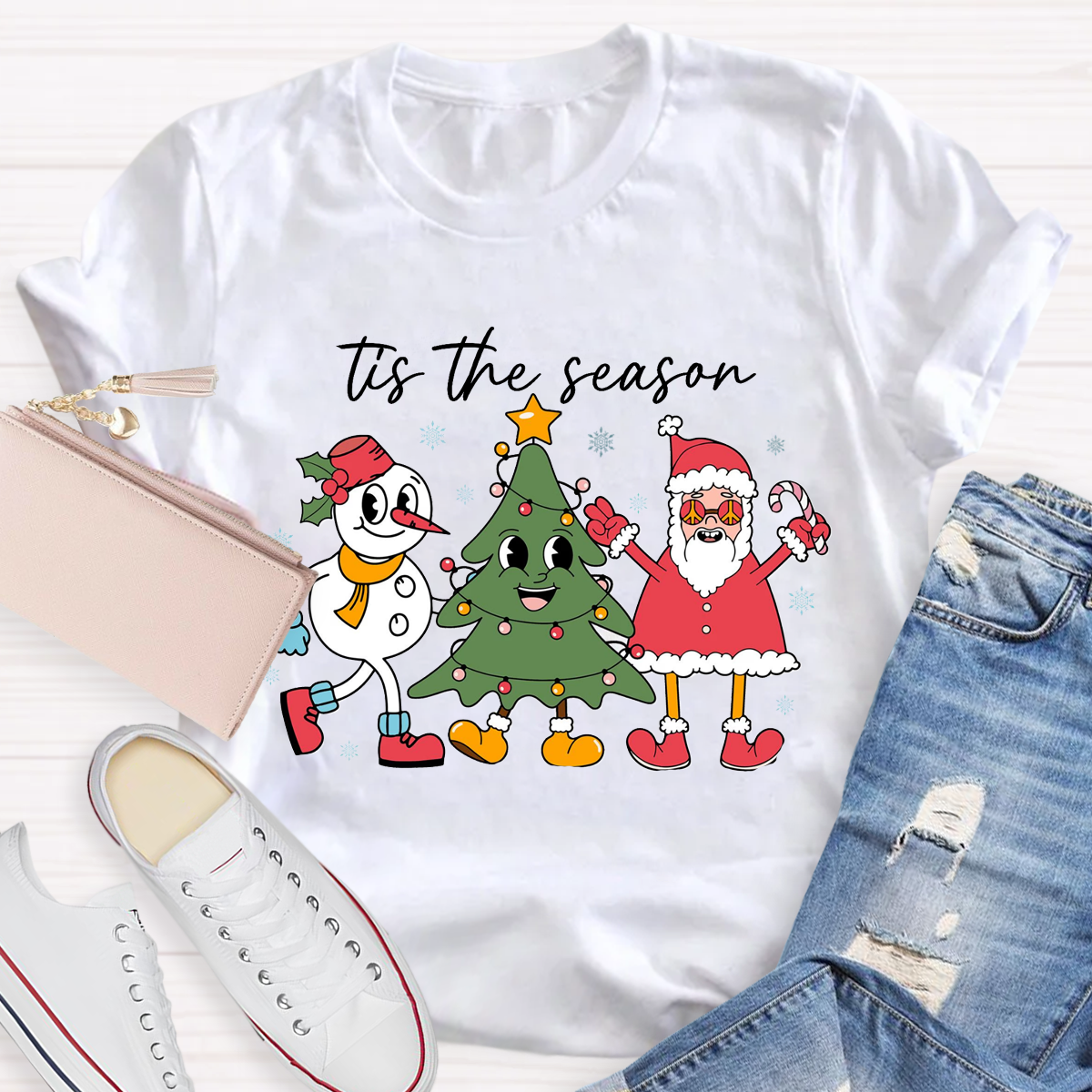 Tis the Season Santa Claus Teacher T-Shirt