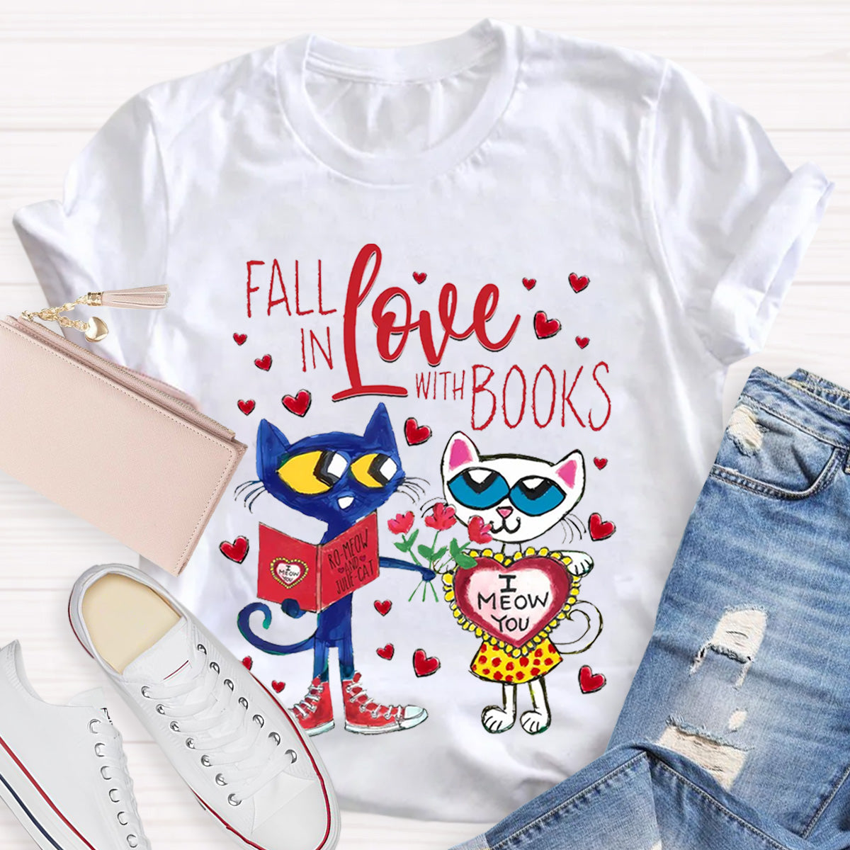 Fall In Love With Book Teacher T-Shirt