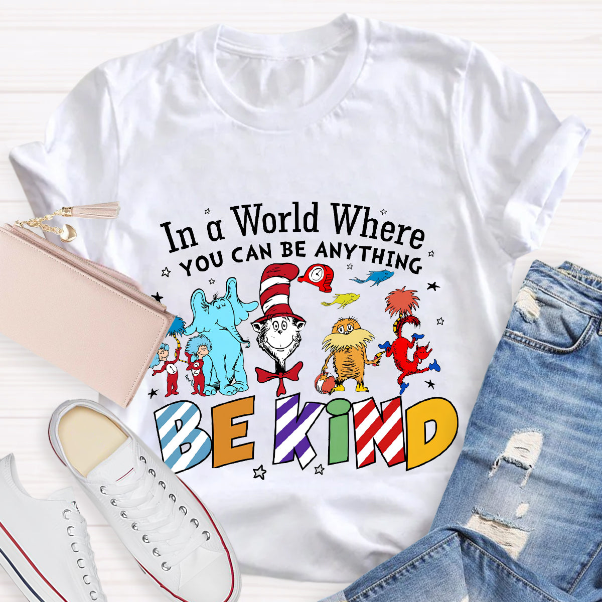 In A World Where You Can Be Anything Be Kind Book Lover T-Shirt