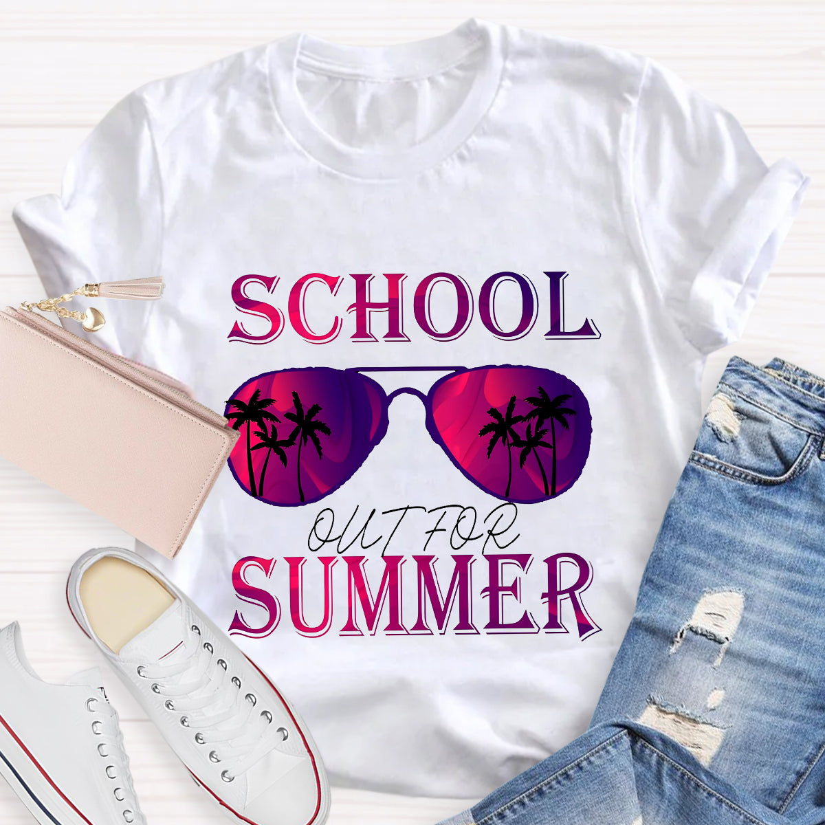 Summer Beach School Out For Summer Teacher T-Shirt