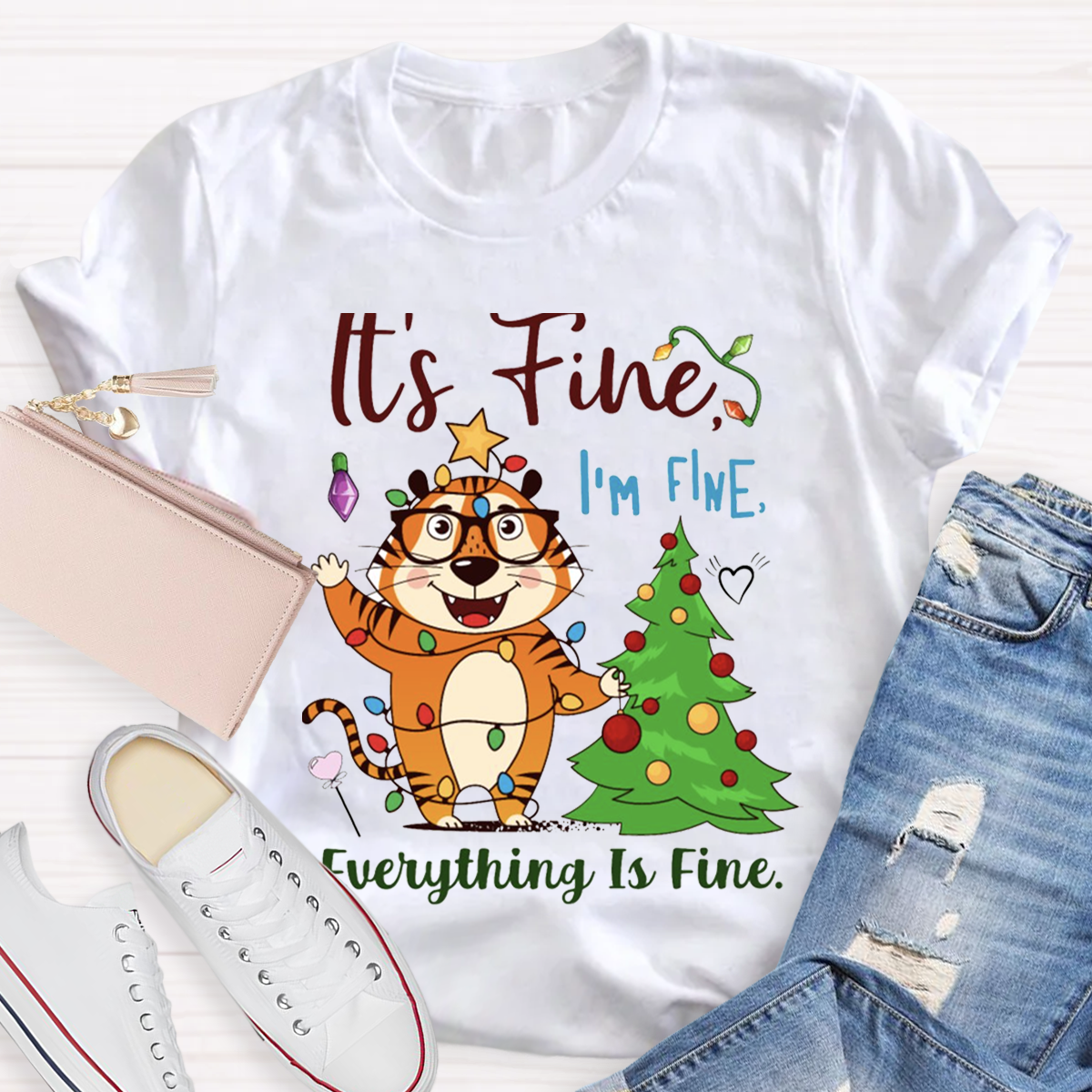 It's Fine I'm Fine Everything Is Fine Teacher T-Shirt