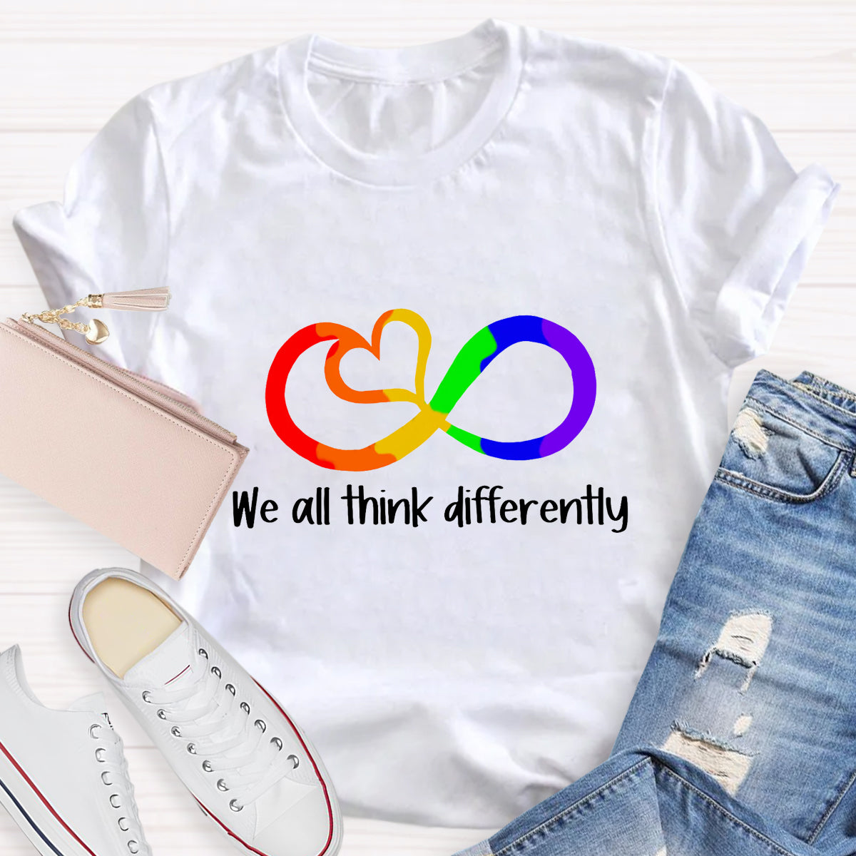 We All Think Differently Teacher T-Shirt