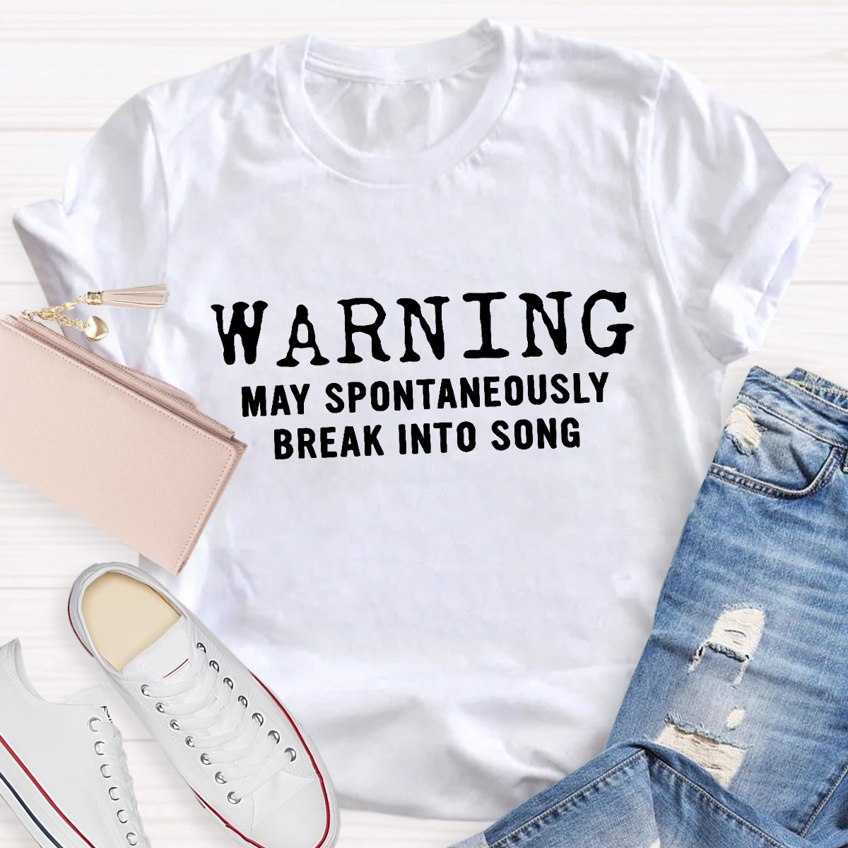 Warning May Spontaneously Break Into Song Teacher T-Shirt