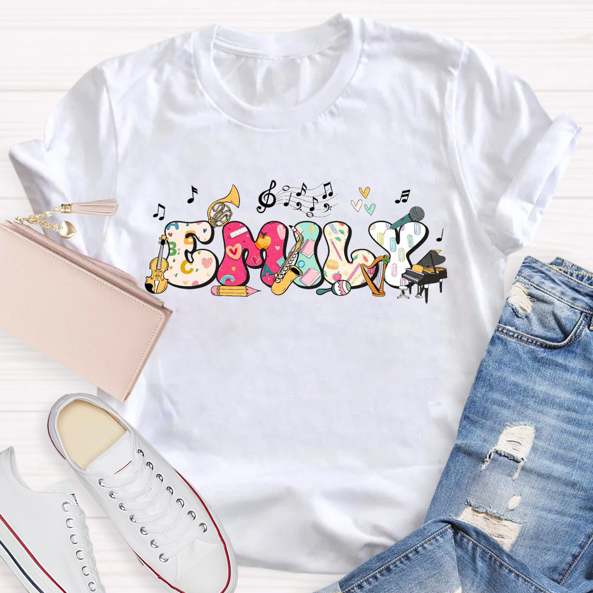 Personalized Name Piano Teacher T-Shirt