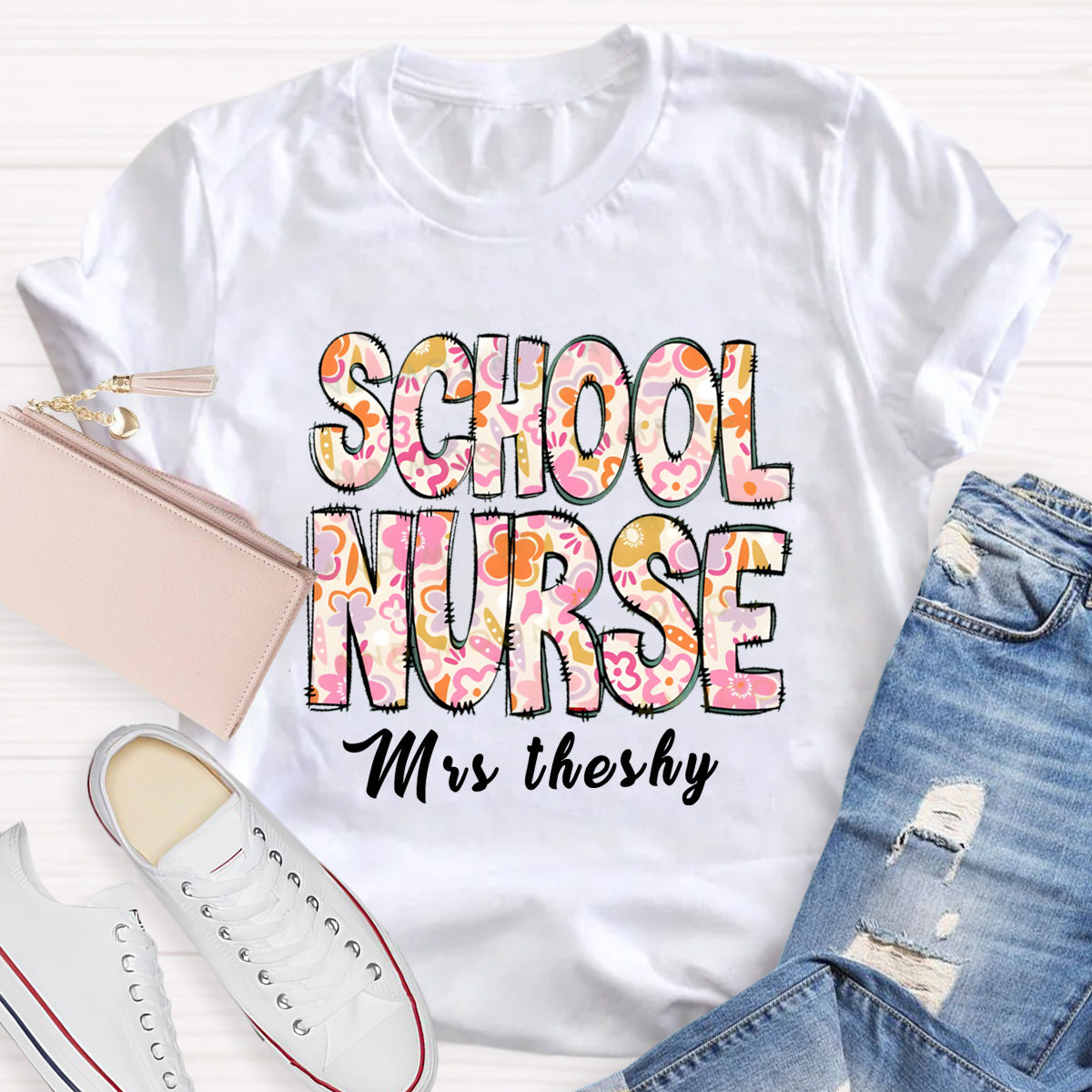Personalized Name School Nurse Miss Theshy T-Shirt