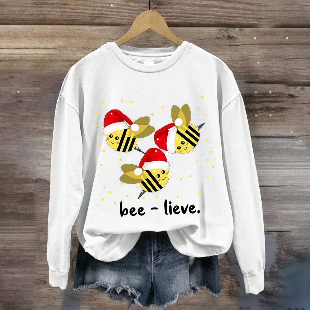 Cute Christmas Bee-lieve Sweatshirt