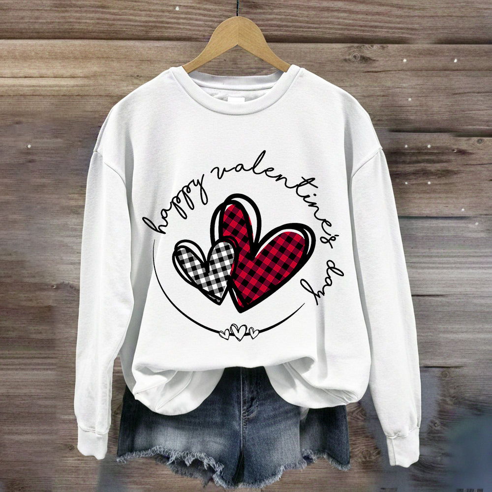 Plaid Heart Valentines Day Sweatshirt