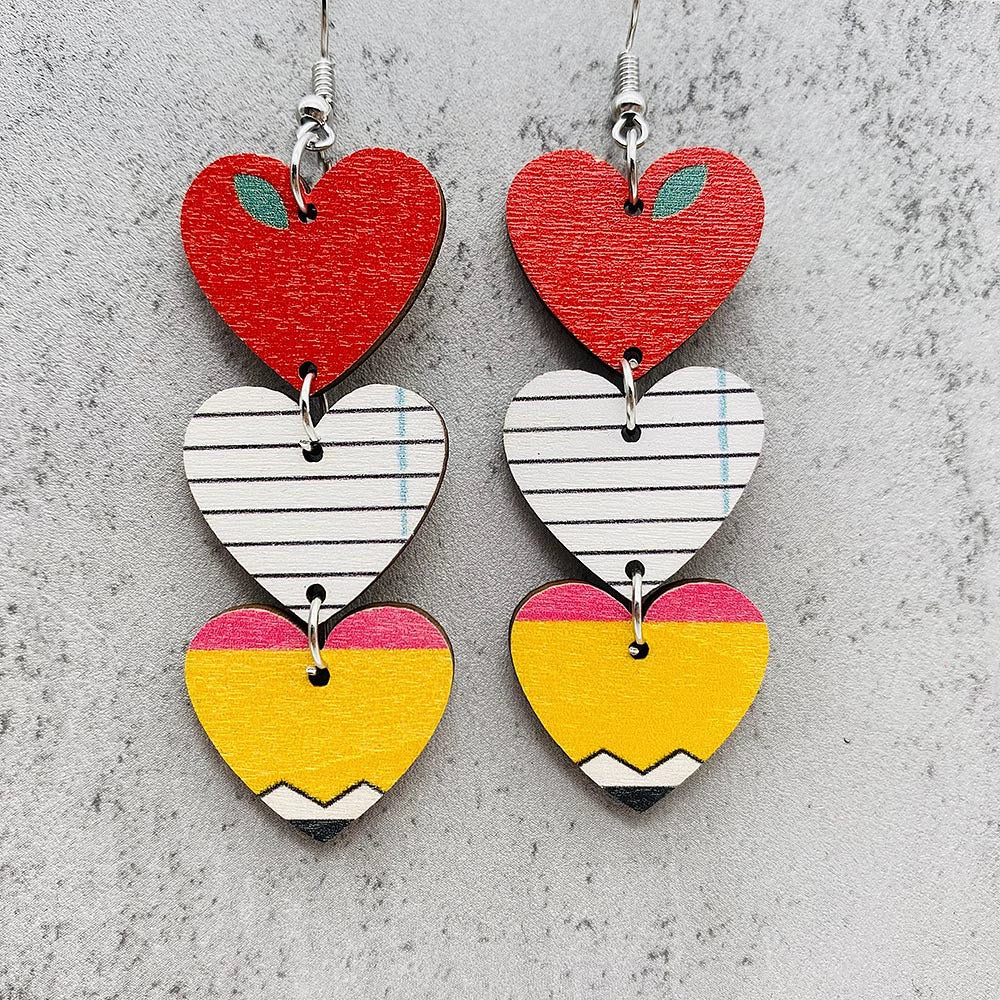 Pencil Crayon Box Scissors Earrings