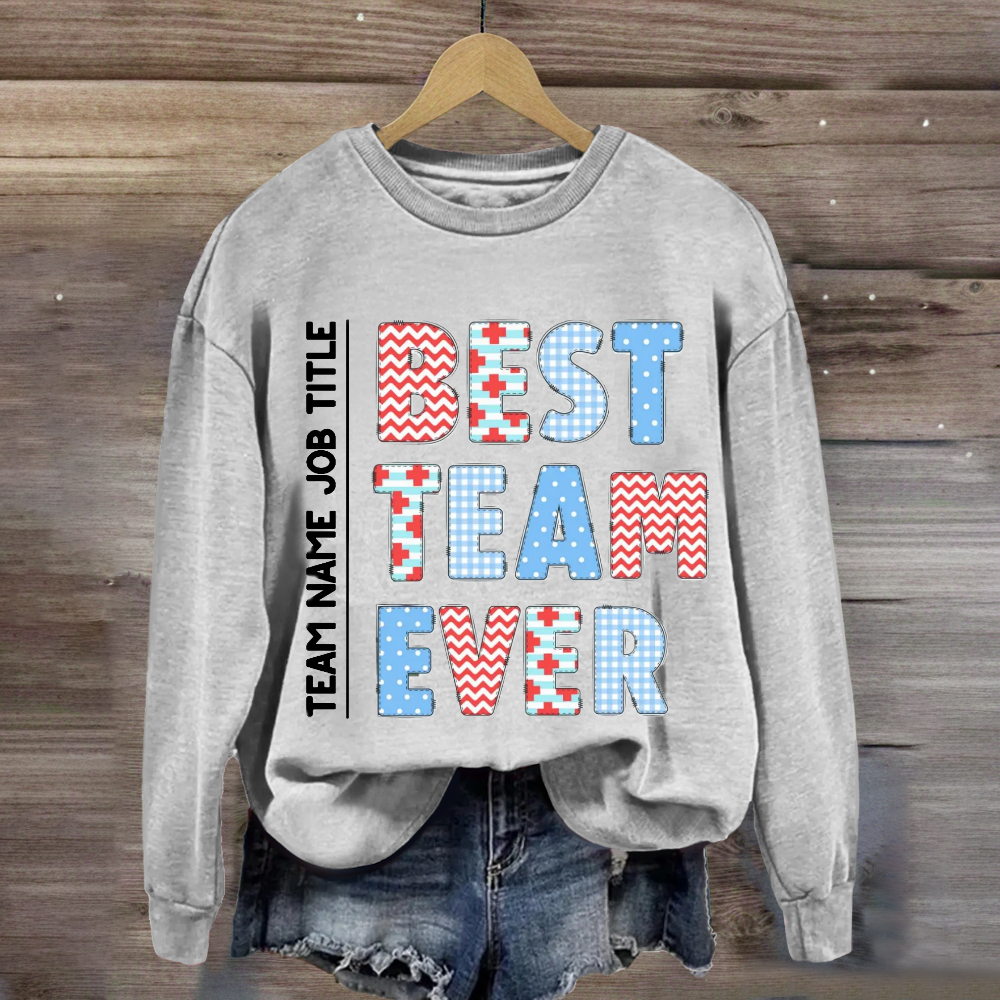 Personalized Team Name Plaid Design Sweatshirt