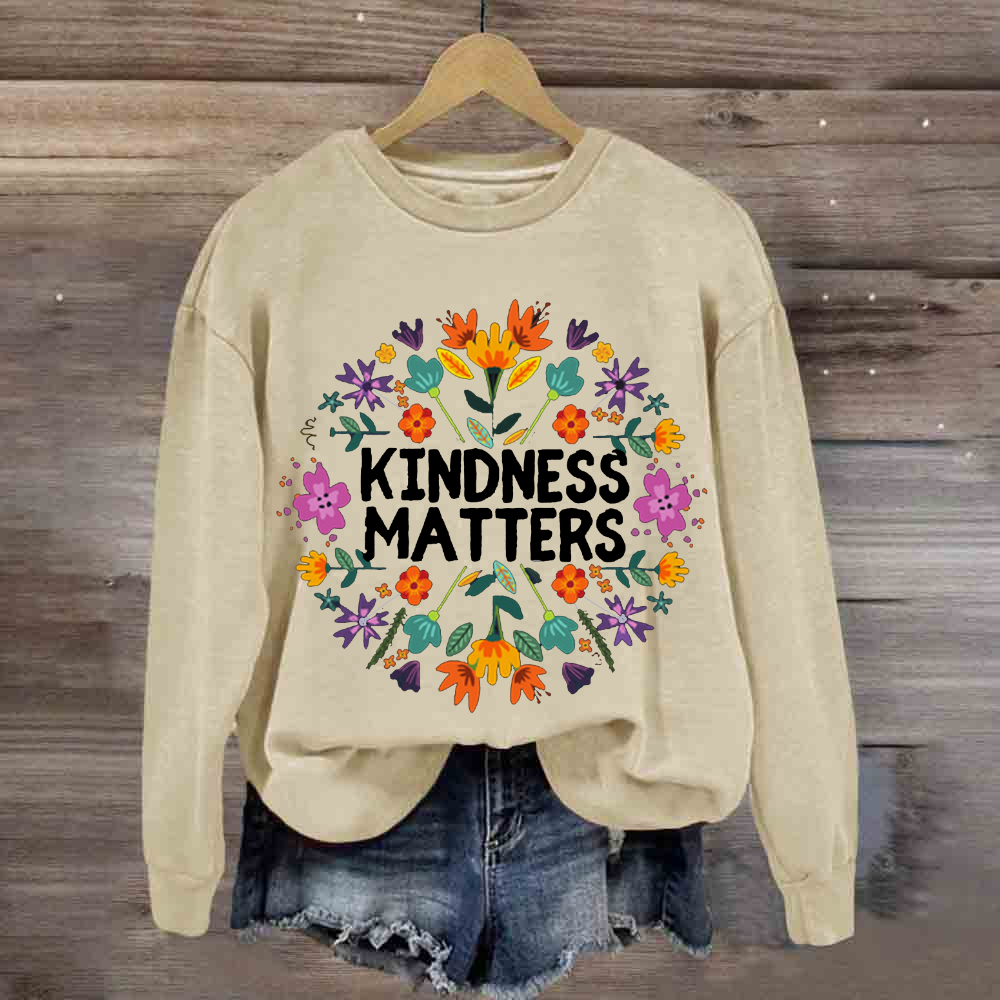 Be Kind Boho Floral Kindness Matters Sweatshirt