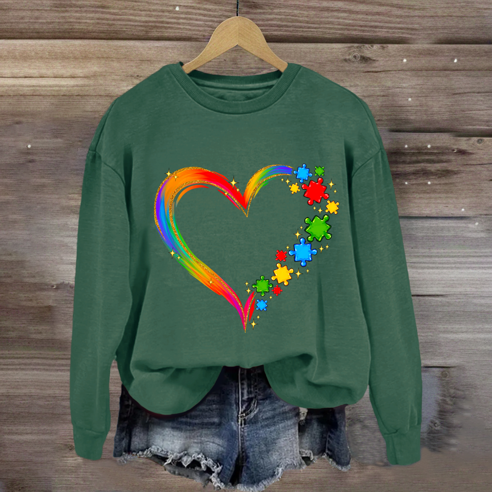 Rainbow Heart Accept Understand Love Sweatshirt