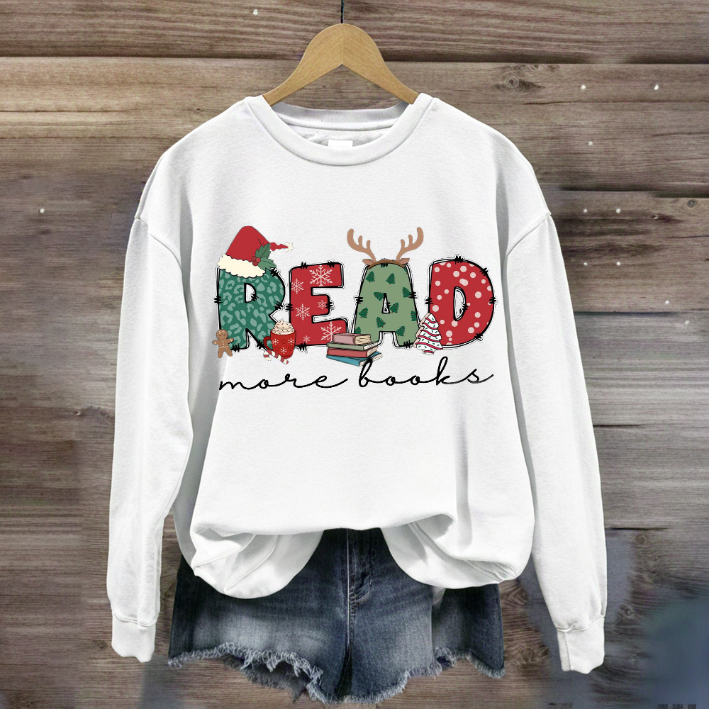 Christmas Read More Books Sweatshirt