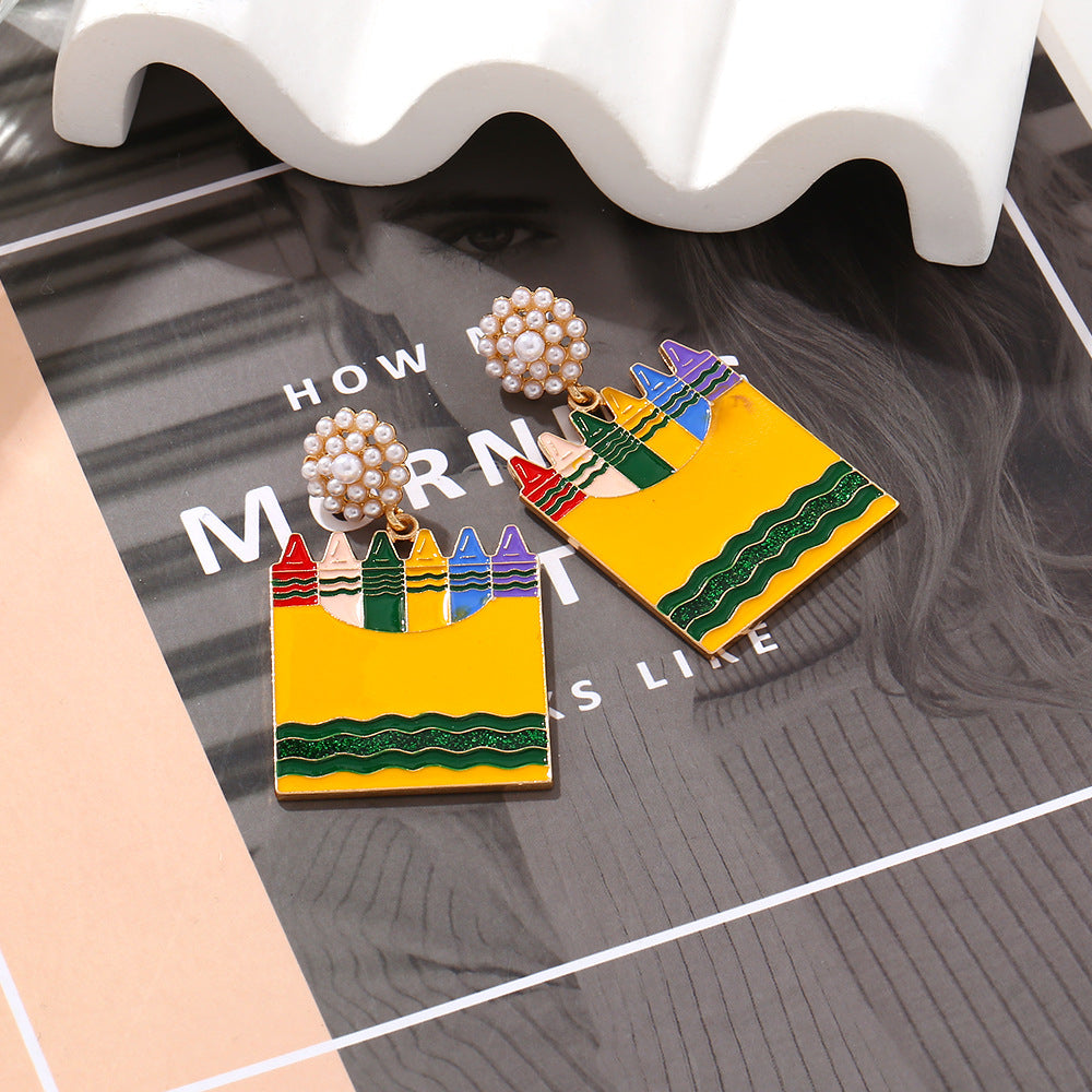 Cute Oil Drop Crayon Earrings