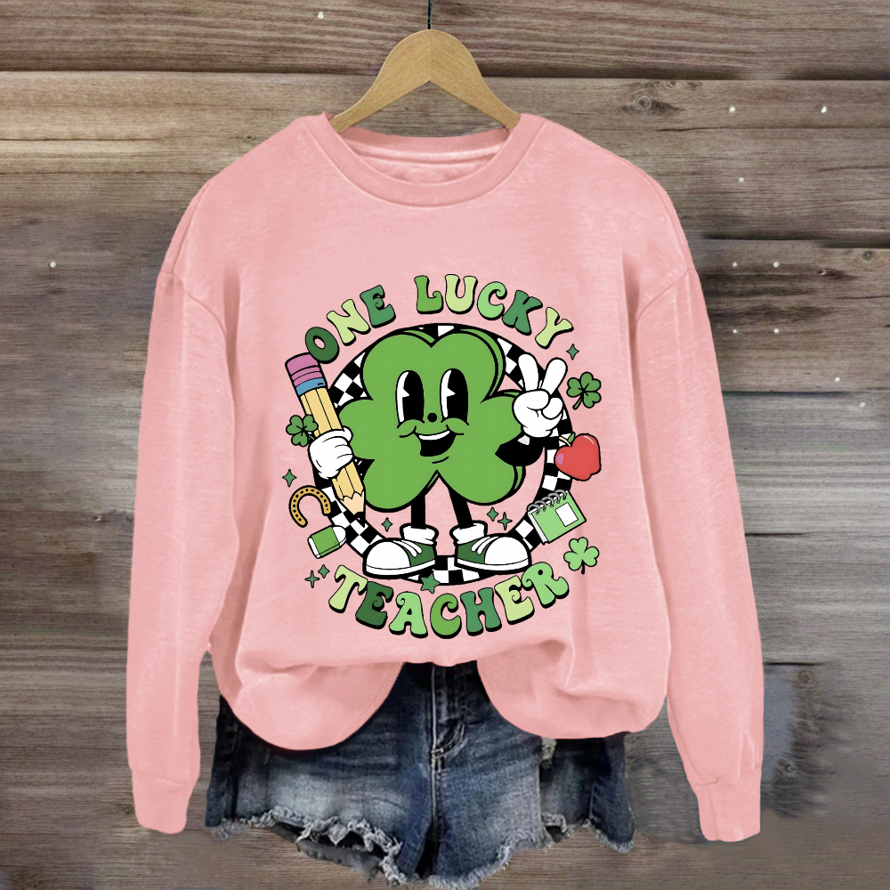 One Lucky Teacher Shamrock Sweatshirt