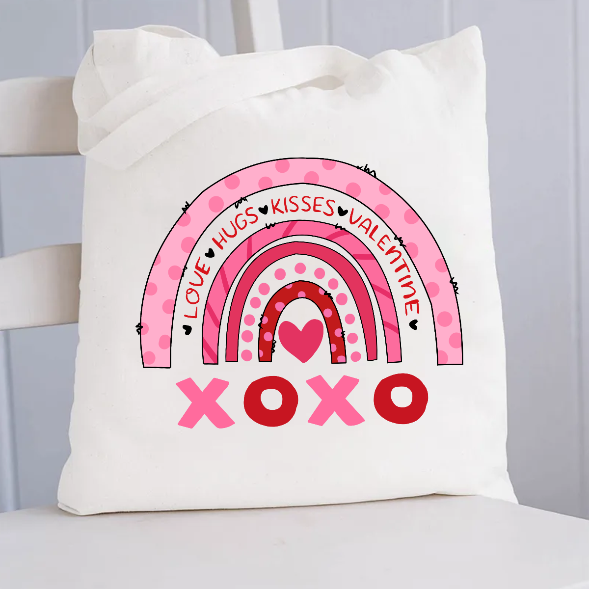 Love Hugs Kisses Valentines Canvas Tote Bag