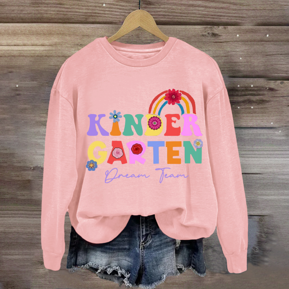 Personalized Grade Dream Team Floral Rainbow Sweatshirt