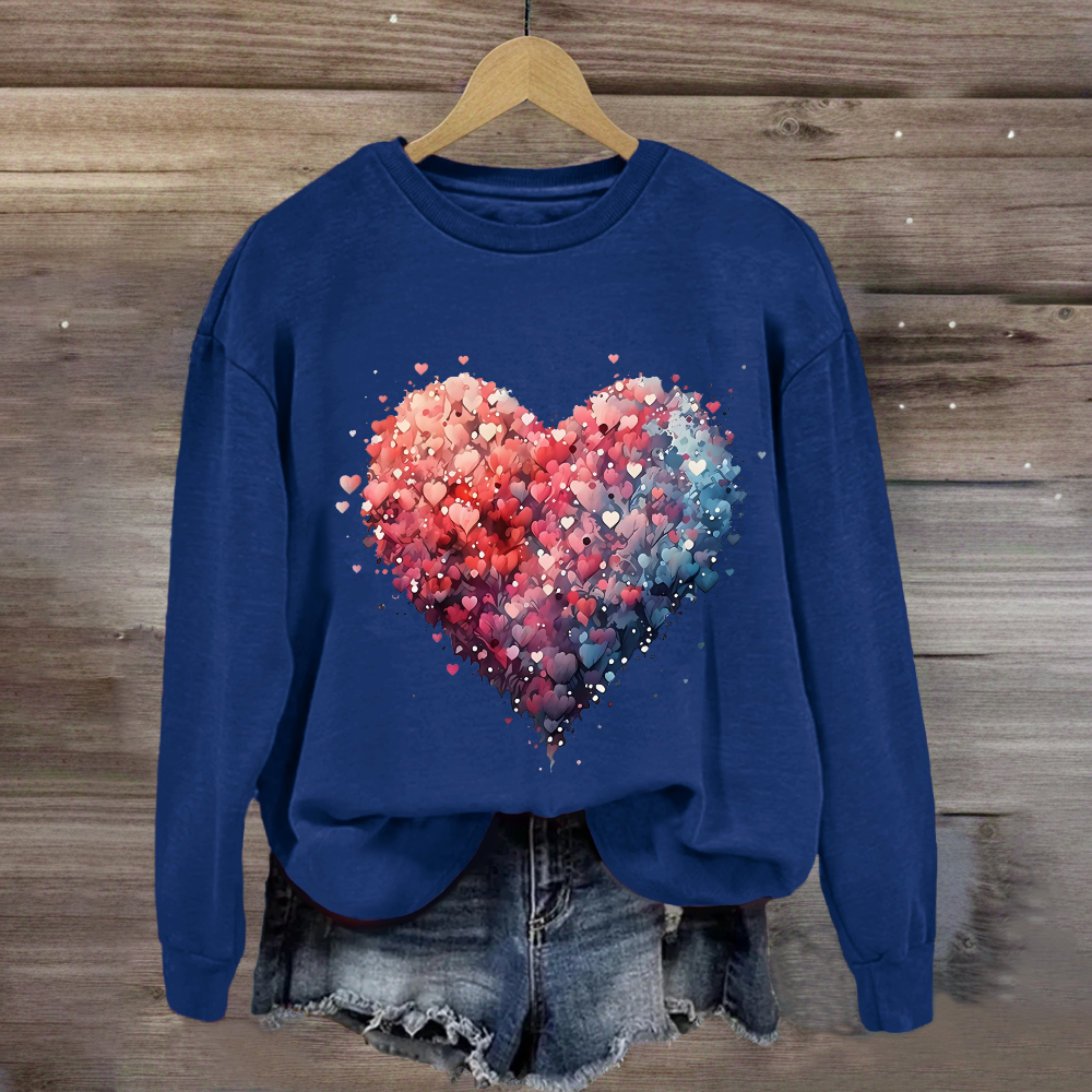 Valentine's Day Beautiful Watercolor Heart Sweatshirt