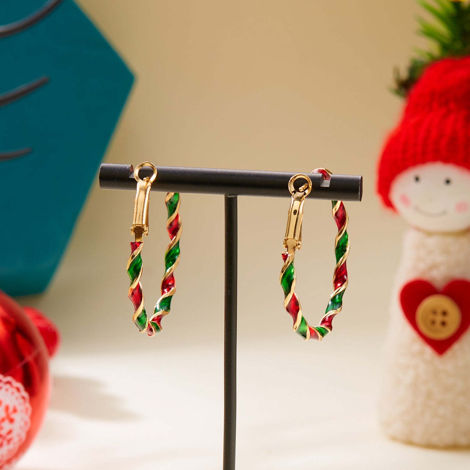 Christmas Colorful Spiral Geometric Earrings