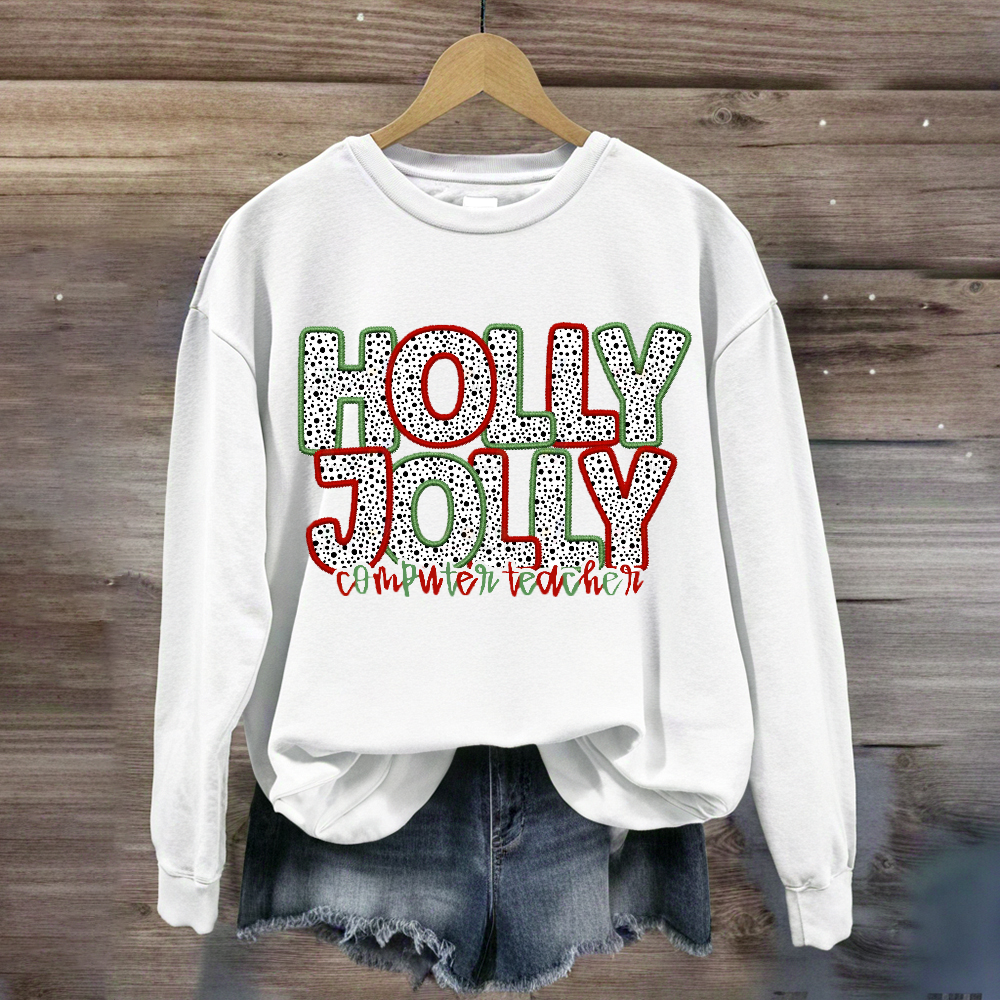 Personalized Subject Holly Jolly Sweatshirt