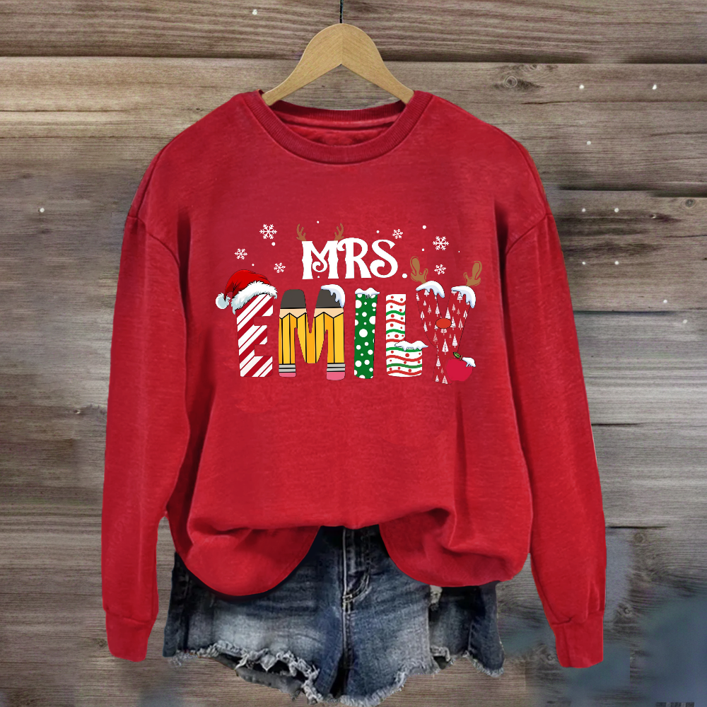 Personalized Name Christmas Emily Sweatshirt