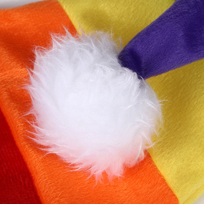 Rainbow Plush Party Santa Hat