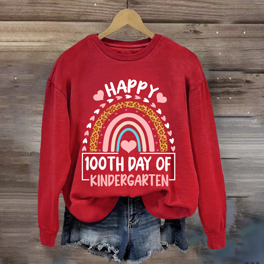 Happy 100th Day of Kindergarten Rainbow Sweatshirt