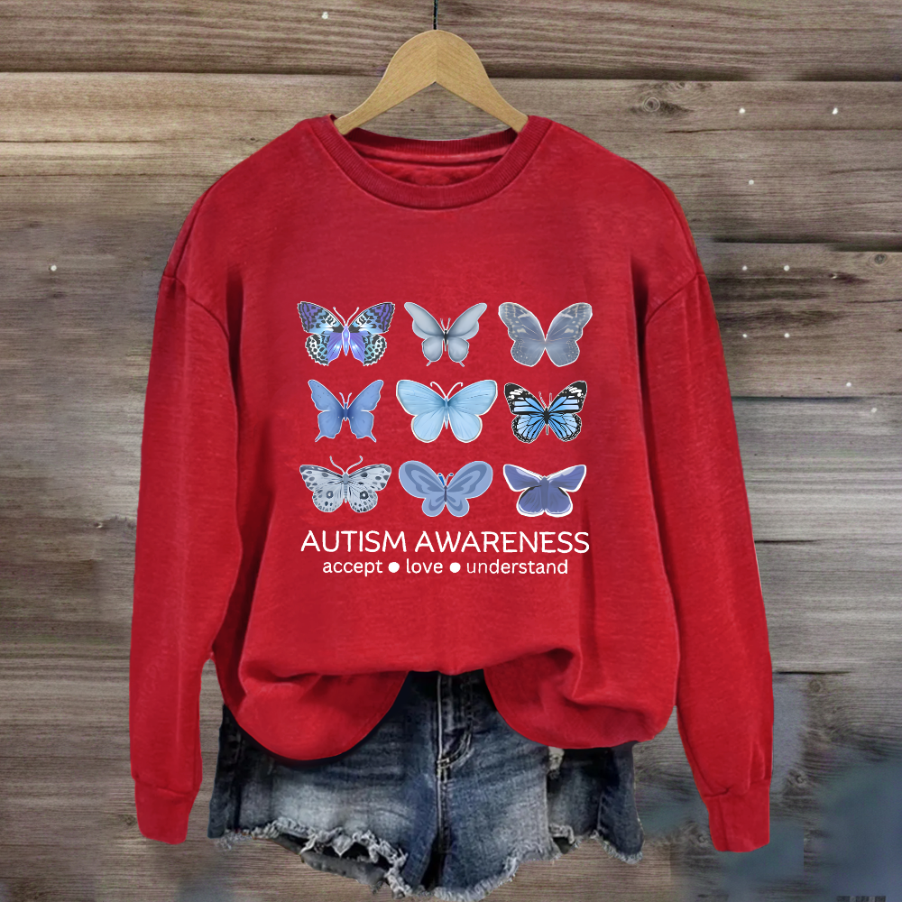 Autism Awareness Butterfly Teacher Sweatshirt