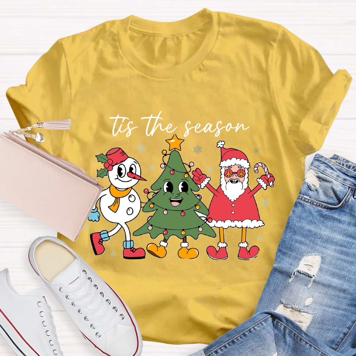 Tis the Season Santa Claus Teacher T-Shirt