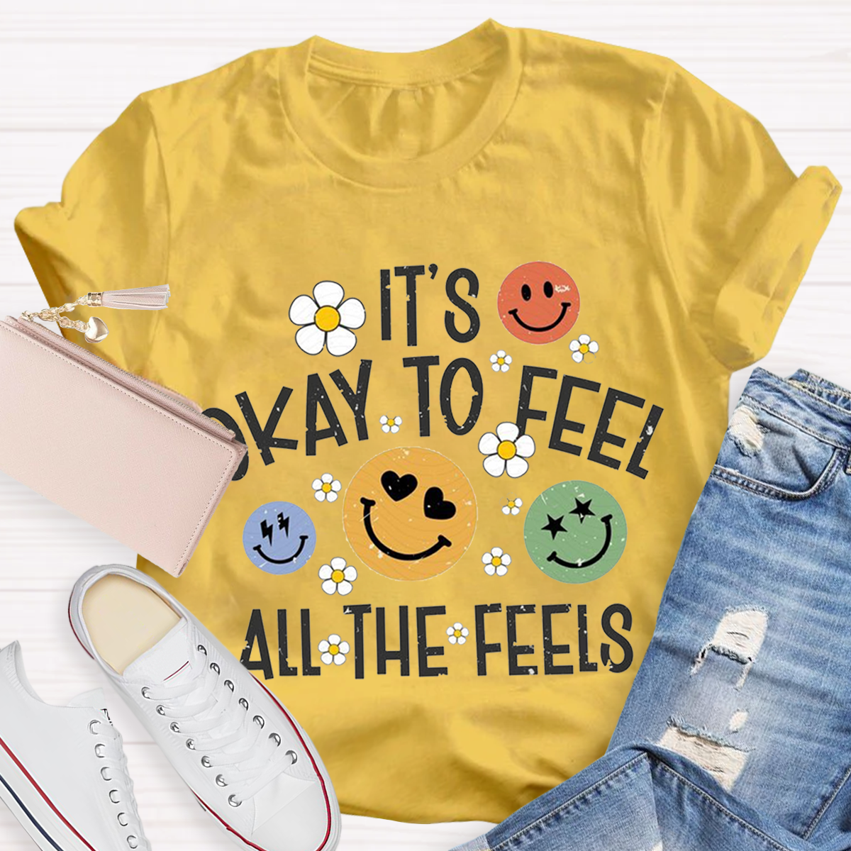 It‘s Ok To Feel All The Feels Cute Teacher T-Shirt