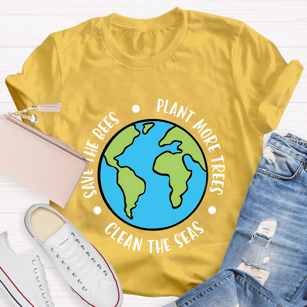 Plant More Trees Clean The Seas Save The Bees T-Shirt