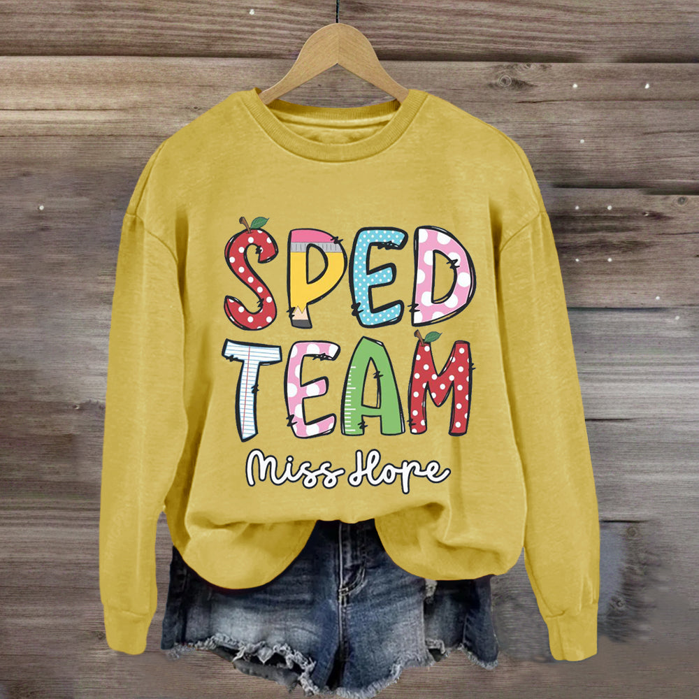 Personalized Name Of SPED Team Sweatshirt