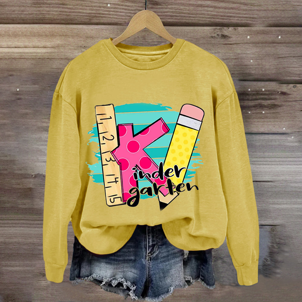 Personalized Grade Ruler Pencil Teacher Sweatshirt