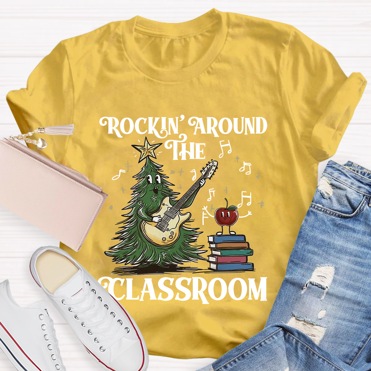 Rockin' Around The Classroom Teacher Christmas T-Shirt