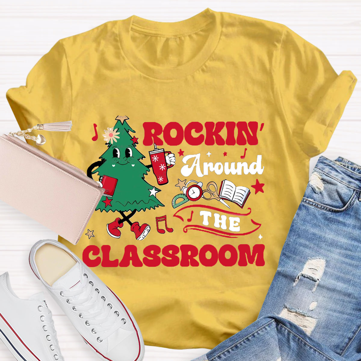 Rockin' Around The Classroom Christmas Tree T-Shirt