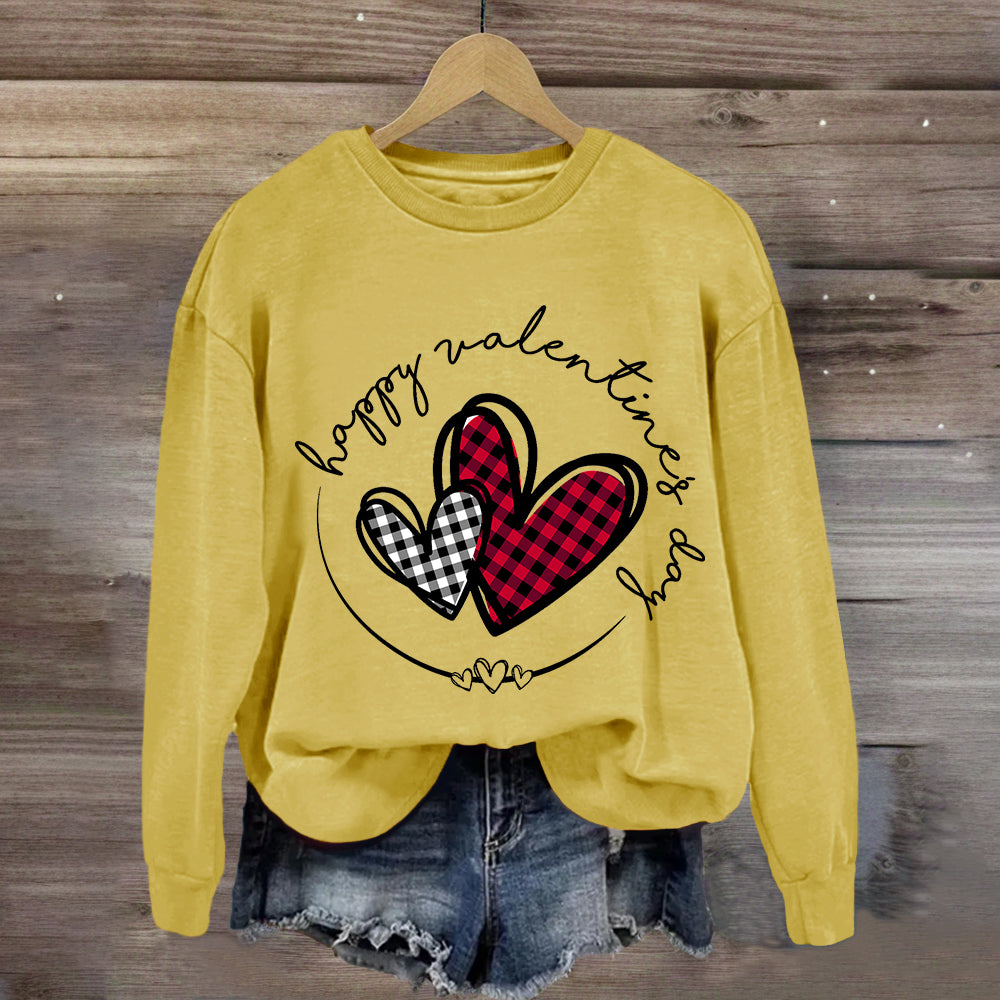 Plaid Heart Valentines Day Sweatshirt