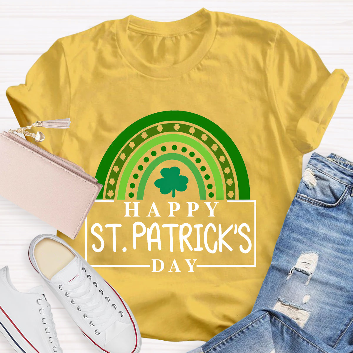 Happy St. Patrick's Day Green Rainbow T-Shirt