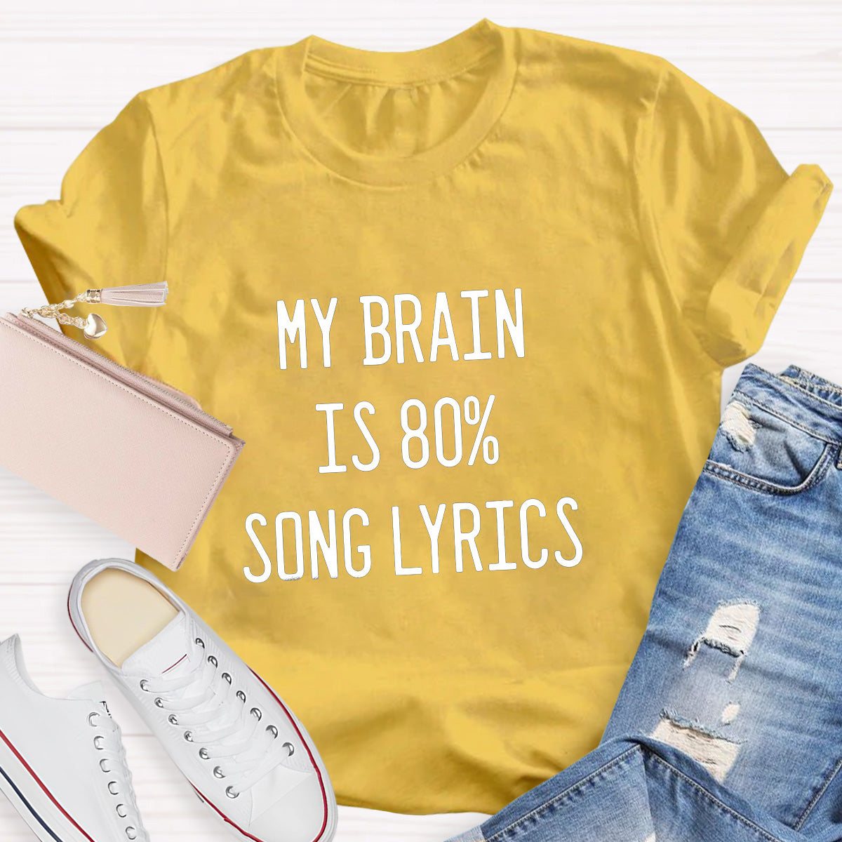 My Brain Is Eighty Percent Song Lyrics Teacher T-Shirt