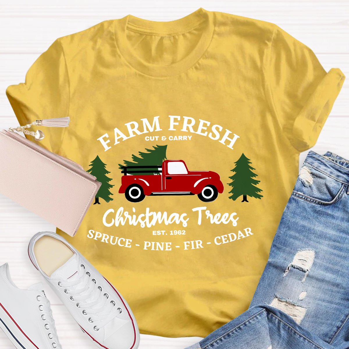 Farm Fresh Christmas Tree Teacher T-Shirt