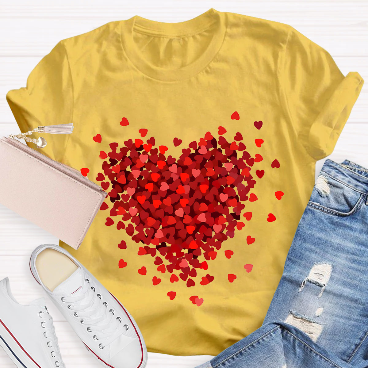 Let Love Fill Your Heart Teacher T-Shirt